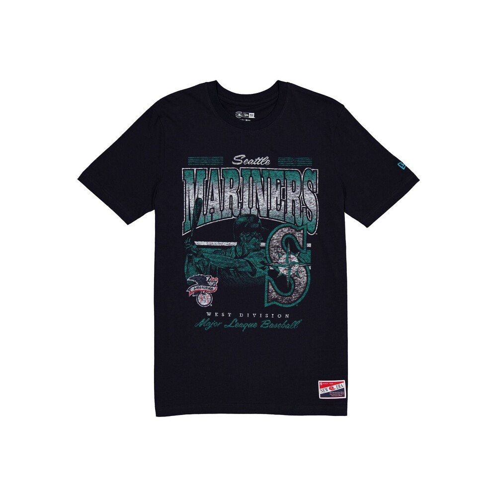 New Era Seattle Mariners Throwback Distress T-Shirt - Size L